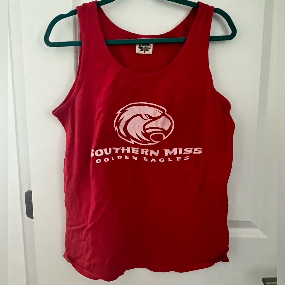 RUC Southern Miss Pink Comfort Colors Tank, Size Small